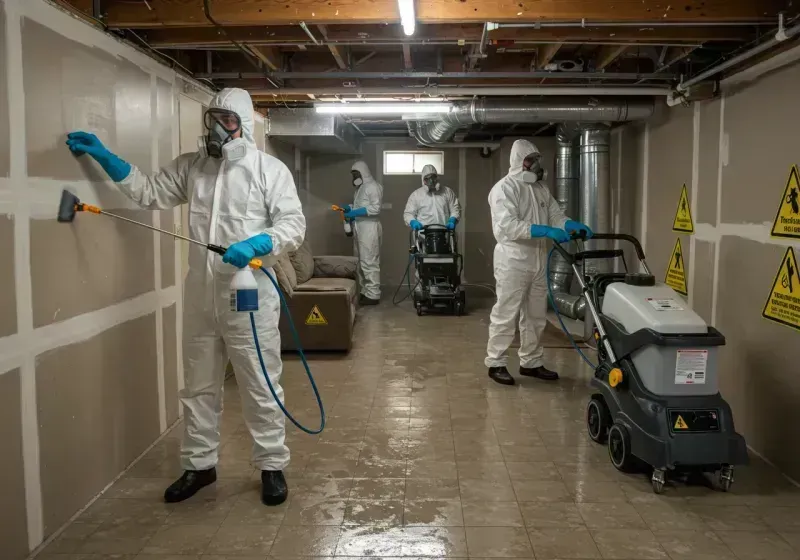 Basement Moisture Removal and Structural Drying process in Bonanza, GA